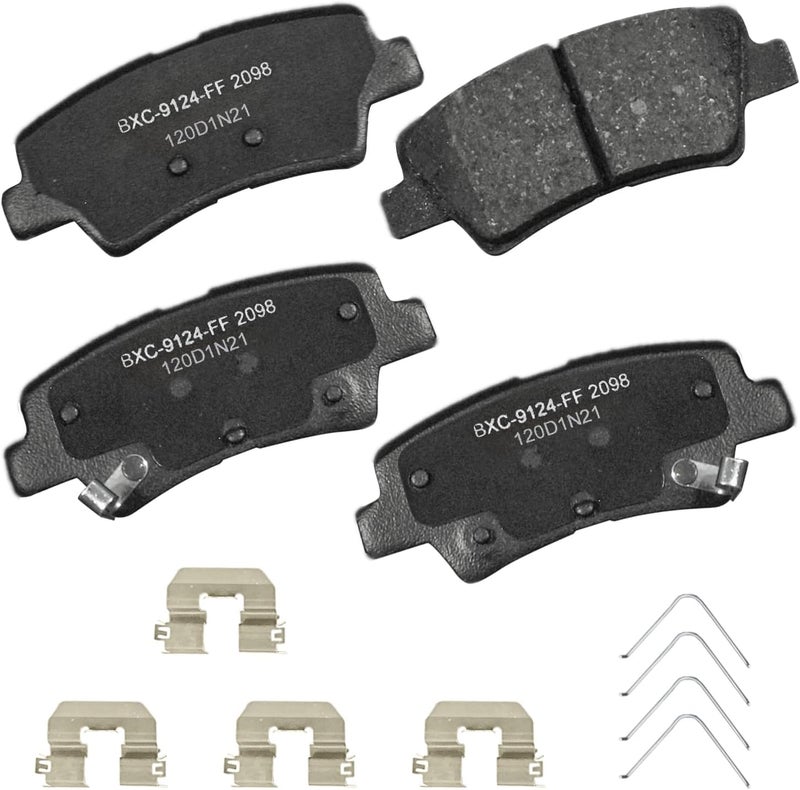 Bendix وسادات فرامل خلفية سيراميك SBC2098 الممتازة لهيونداي نيكسو 2023-2019، توسان 2021-2018، كيا كادينزا 2017، كادينزا 2019، سبورتاج 2022-2017، سبورتاج 2024 - Image 1